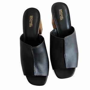 New Michael Michael Kors Leather Block Heel Platforms